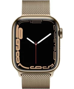 Apple Watch Series 7 GPS + Cellular - 41mm - Boîtier Gold Stainless Steel - Bracelet Gold Milanese Loop